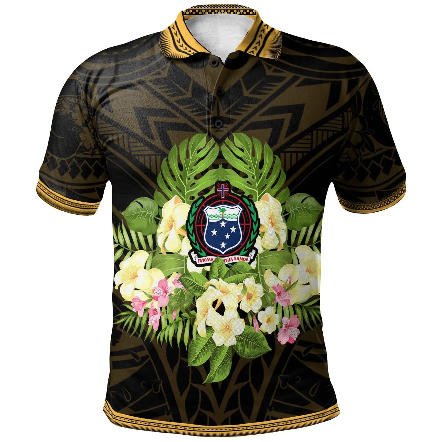 Samoa Polo Shirt - Polynesian Gold Patterns Collection