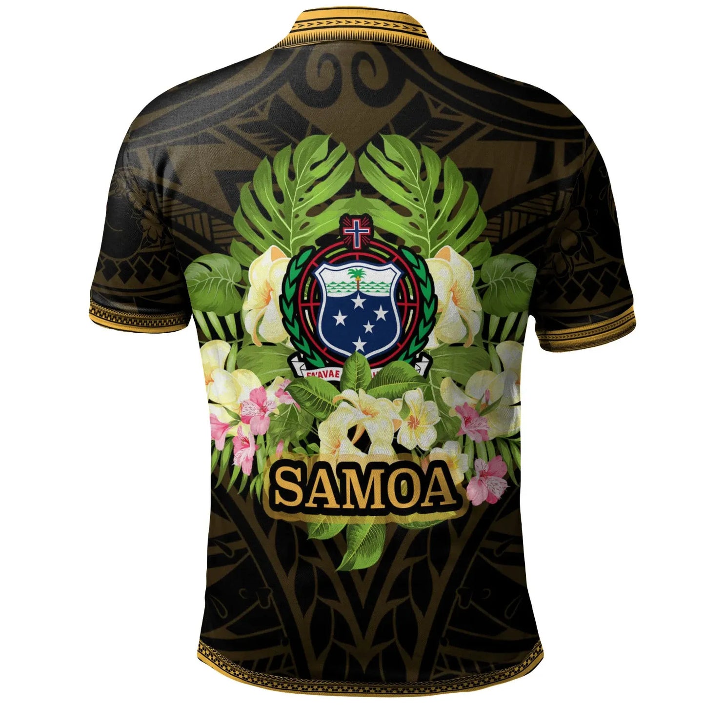 Samoa Polo Shirt - Polynesian Gold Patterns Collection