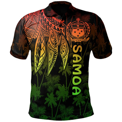 Samoa Polo Shirt - Polynesian Wings (Reggae)