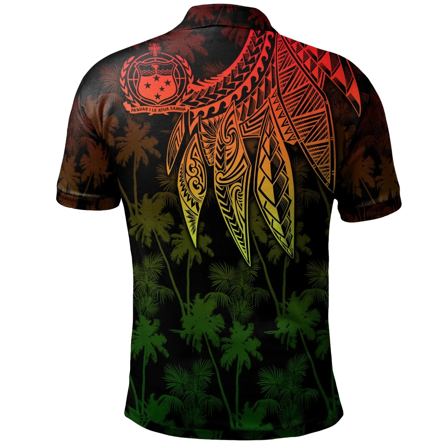 Samoa Polo Shirt - Polynesian Wings (Reggae)