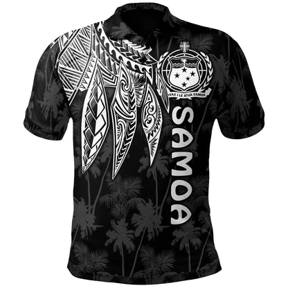 Samoa Polo Shirt - Polynesian Wings (White)