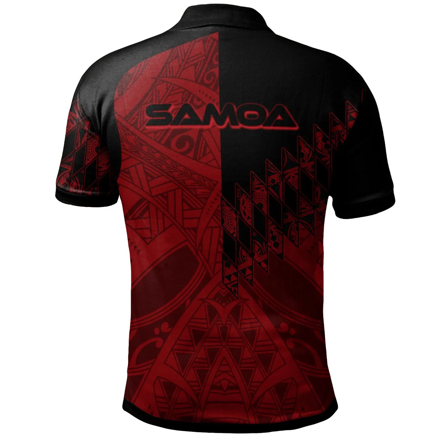 Samoa Polo Shirt - Red Color Symmetry Style