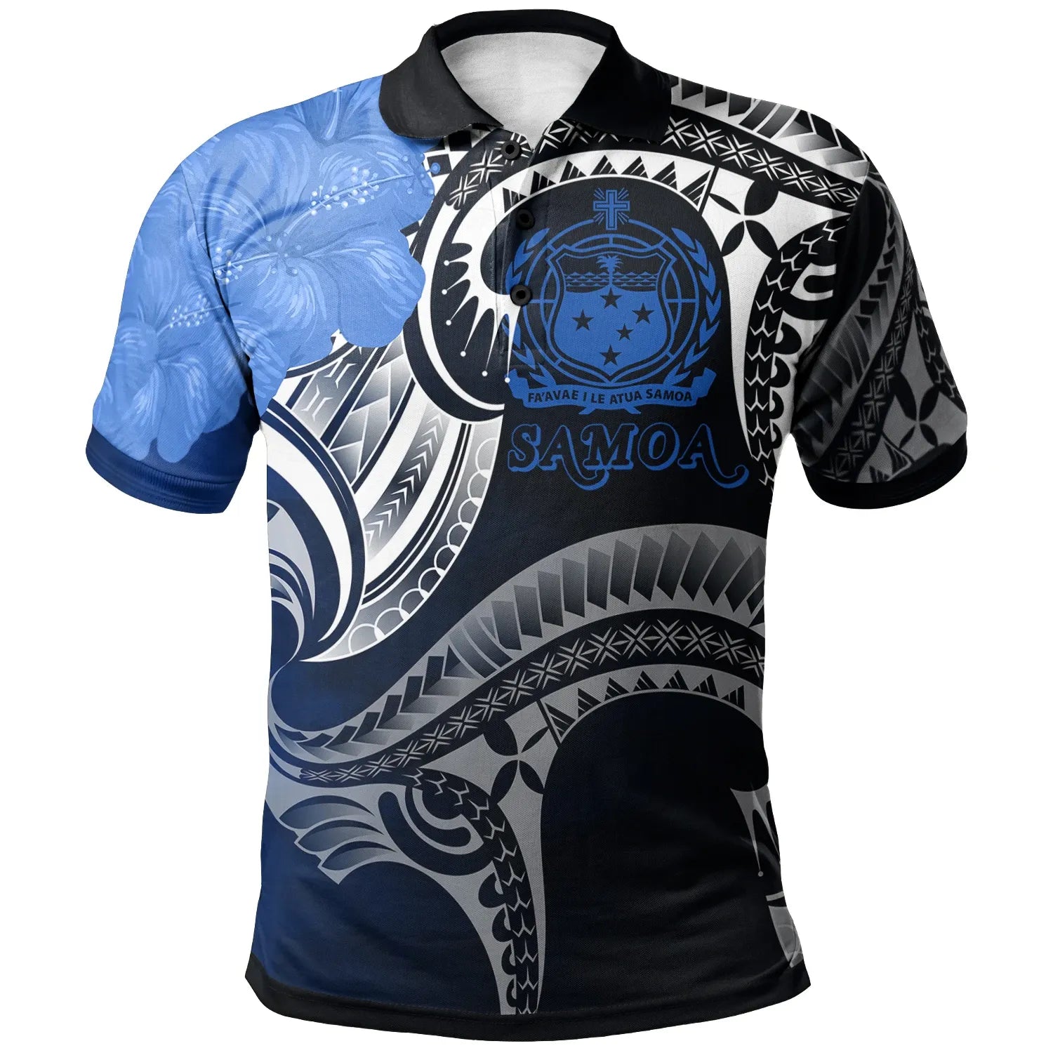 Samoa Polo Shirt - Samoa Seal Wave Style (Blue)