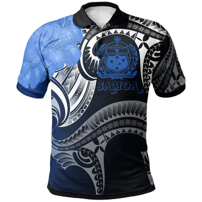 Samoa Polo Shirt - Samoa Seal Wave Style (Blue)