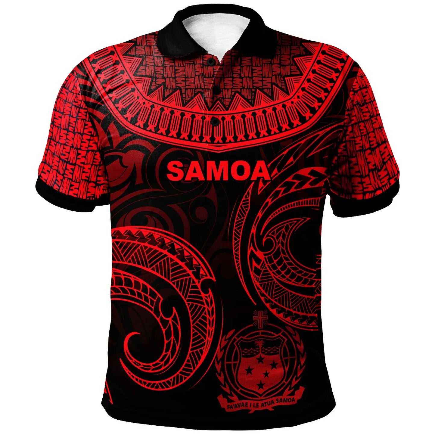 Samoa Polo-Shirt - Unique Serrated Texture Red