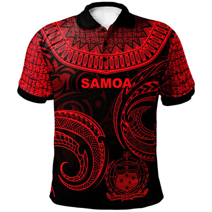 Samoa Polo-Shirt - Unique Serrated Texture Red