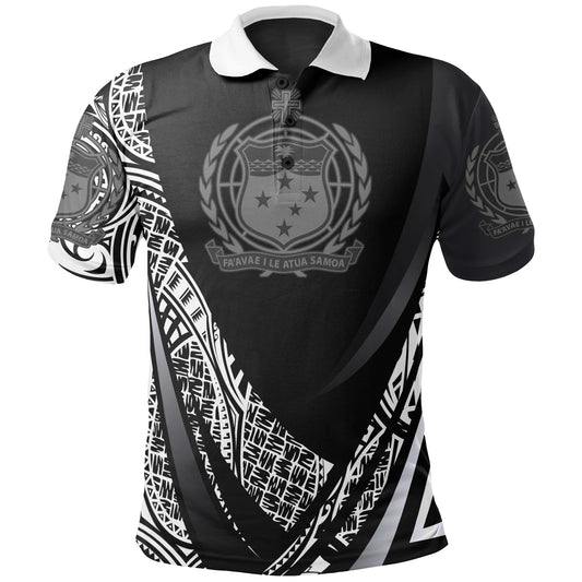 Samoa Polo Shirt - White Polynesian Patterns Sport Style
