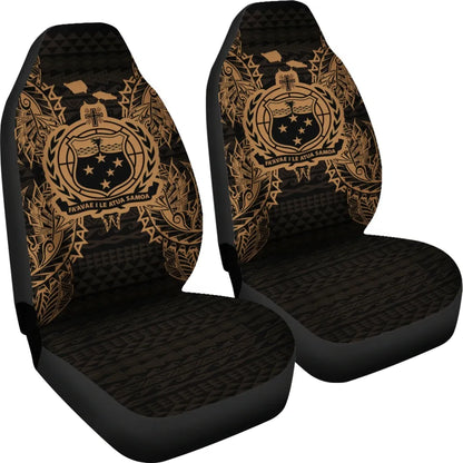 Samoa Car Seat Cover - Samoa Coat Of Arms Map Gold