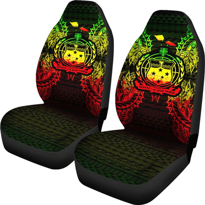 Samoa Car Seat Cover - Samoa Coat Of Arms Map Reggae
