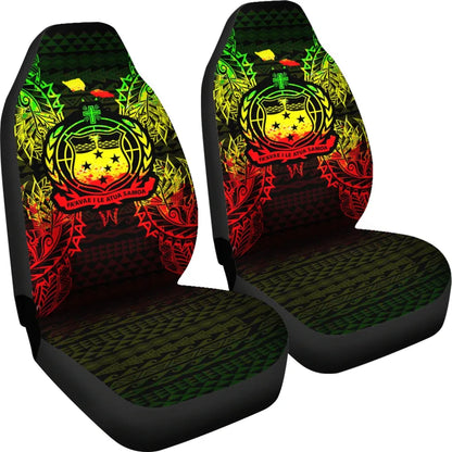 Samoa Car Seat Cover - Samoa Coat Of Arms Map Reggae