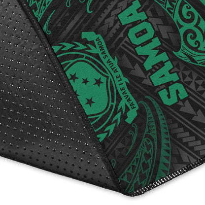 Samoa Polynesian Area Rug - Green Tribal Wave