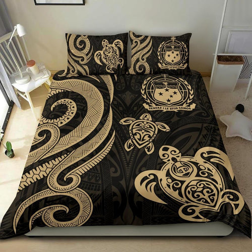 Samoa Polynesian Bedding Set - Gold Tentacle Turtle
