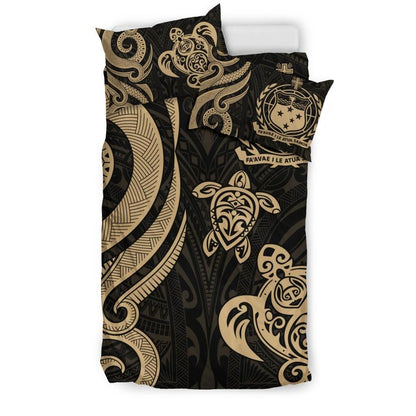 Samoa Polynesian Bedding Set - Gold Tentacle Turtle