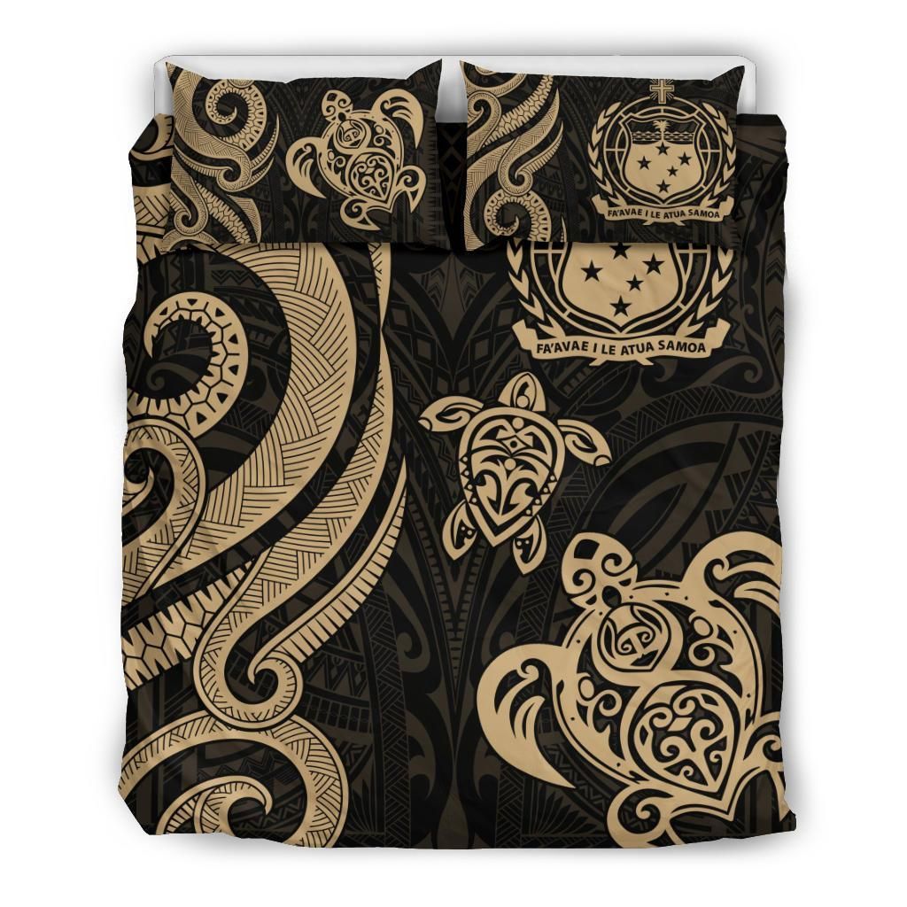 Samoa Polynesian Bedding Set - Gold Tentacle Turtle
