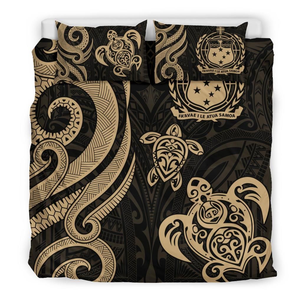 Samoa Polynesian Bedding Set - Gold Tentacle Turtle