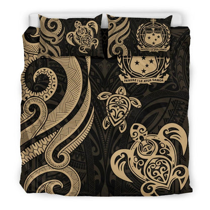 Samoa Polynesian Bedding Set - Gold Tentacle Turtle