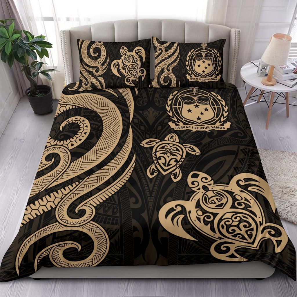 Samoa Polynesian Bedding Set - Gold Tentacle Turtle