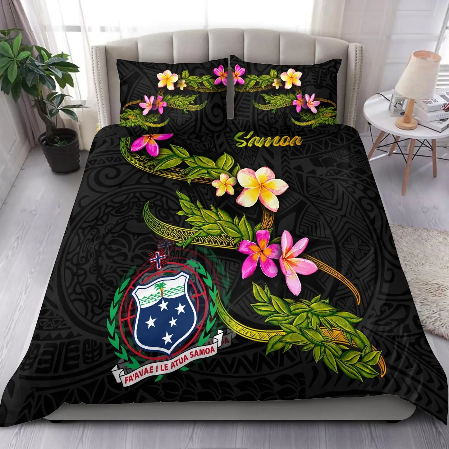 Samoa Polynesian Bedding Set - Plumeria Tribal