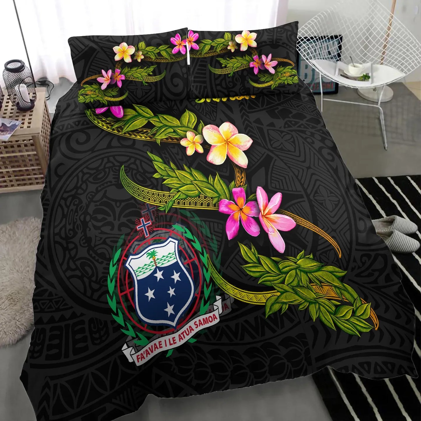 Samoa Polynesian Bedding Set - Plumeria Tribal