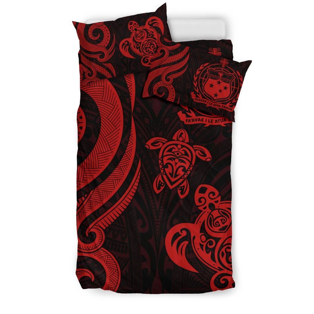 Samoa Polynesian Bedding Set - Red Tentacle Turtle