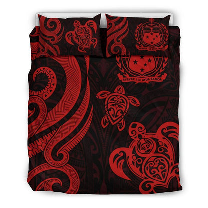 Samoa Polynesian Bedding Set - Red Tentacle Turtle