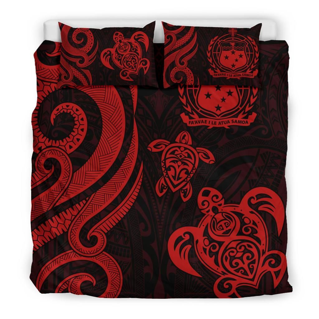 Samoa Polynesian Bedding Set - Red Tentacle Turtle