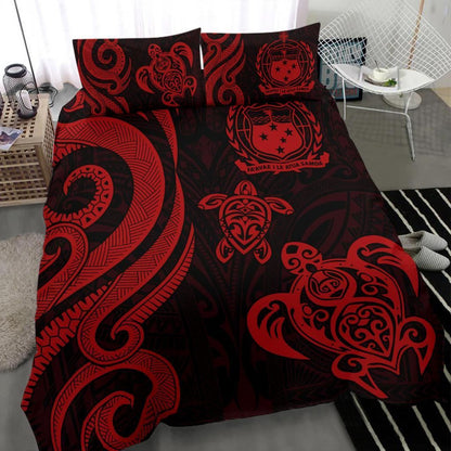 Samoa Polynesian Bedding Set - Red Tentacle Turtle