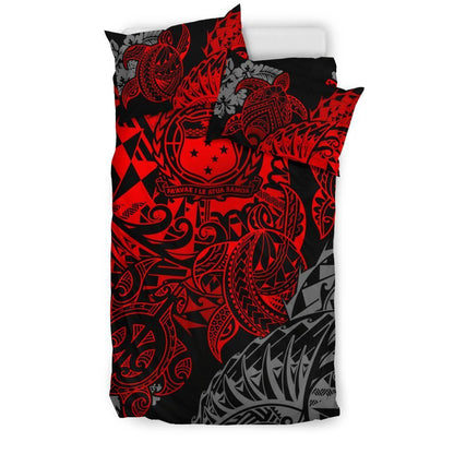 Polynesian Duvet Cover - Samoa Bedding Set - Red Turtle Flowing