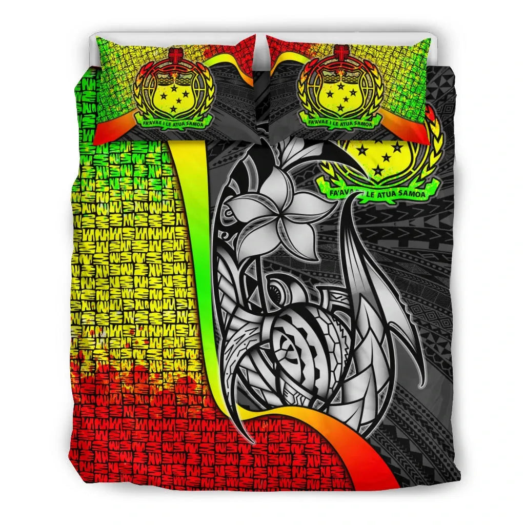 Samoa Polynesian Bedding Set Reggae - Turtle With Hook
