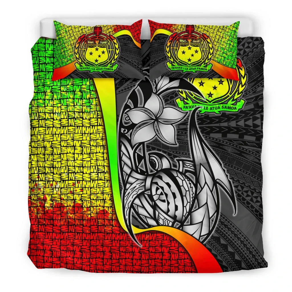 Samoa Polynesian Bedding Set Reggae - Turtle With Hook