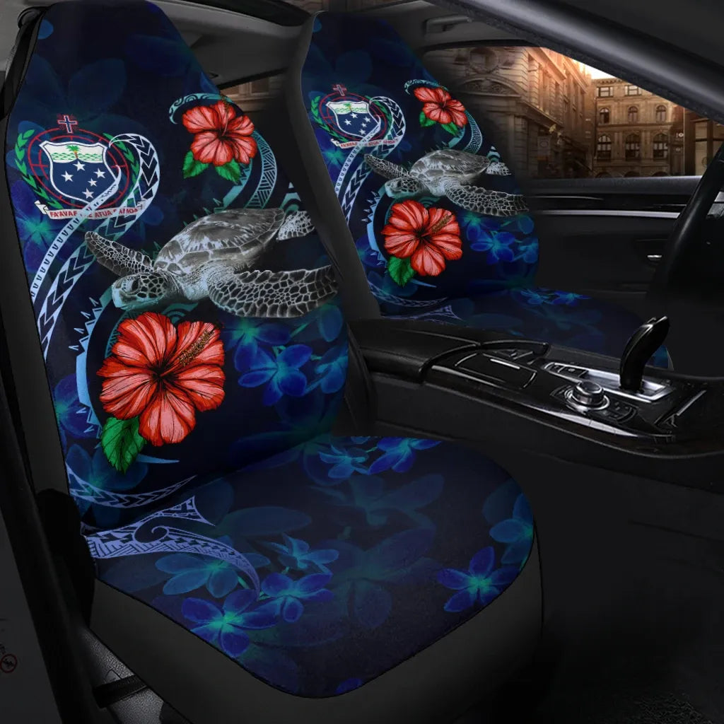 Samoa Polynesian Car Seat Covers - Blue Turtle Hibiscus