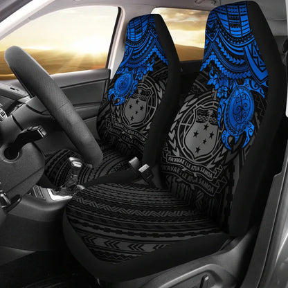 Samoa Car Seat Covers - Samoa Coat Of Arms Blue Turtle Hibiscus