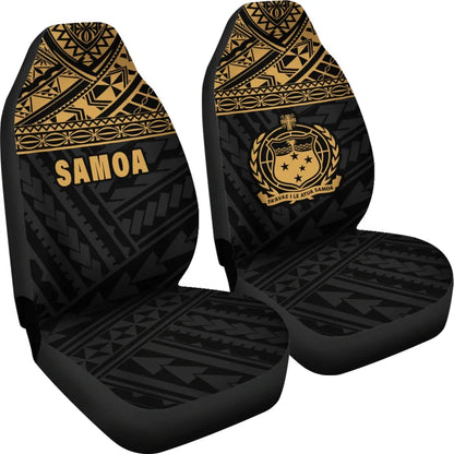 Samoa Car Seat Covers - Samoa Gold Coat Of Arms Polynesian Tattoo