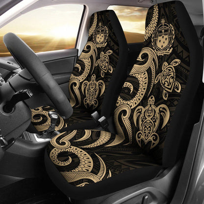 Samoa Polynesian Car Seat Covers - Gold Tentacle Turtle