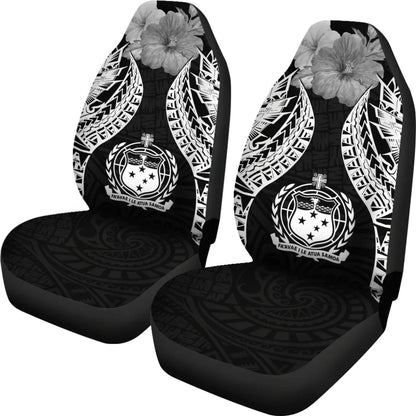 Samoa Polynesian Car Seat Covers Pride Seal And Hibiscus Black