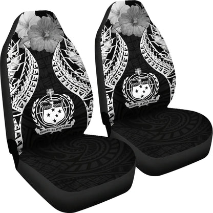 Samoa Polynesian Car Seat Covers Pride Seal And Hibiscus Black