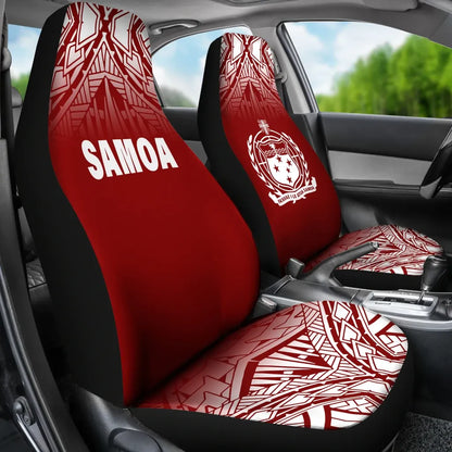 Samoa Car Seat Covers - Samoa Coat Of Arms Polynesian Tattoo Fog Red