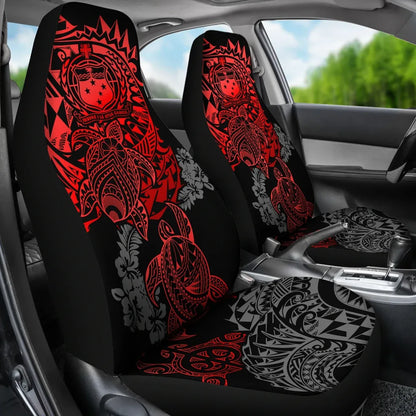 Samoa Polynesian Car Seat Covers - Red Turtle Flowing