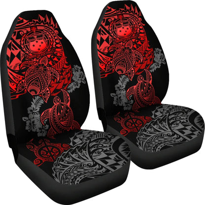 Samoa Polynesian Car Seat Covers - Red Turtle Flowing