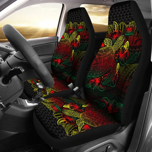 Samoa Car Seat Covers - Samoa Coat Of Arms Turtle Hibiscus Reggae