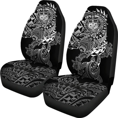 Samoa Polynesian Car Seat Covers - White Turtle Flowing