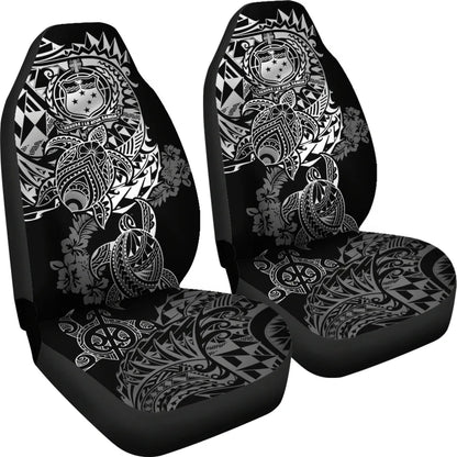 Samoa Polynesian Car Seat Covers - White Turtle Flowing