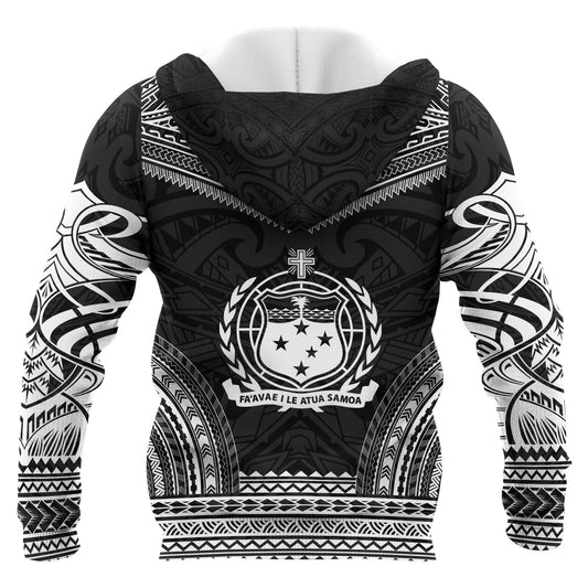 Samoa Polynesian Chief Custom Personalised Hoodie - Black Version