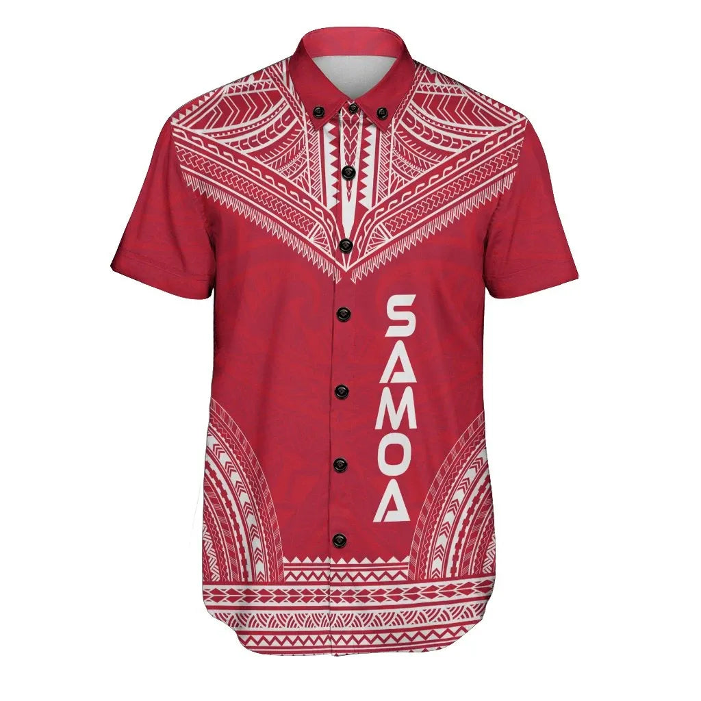 Samoa Polynesian Chief Short Sleeve Shirt - Flag Version