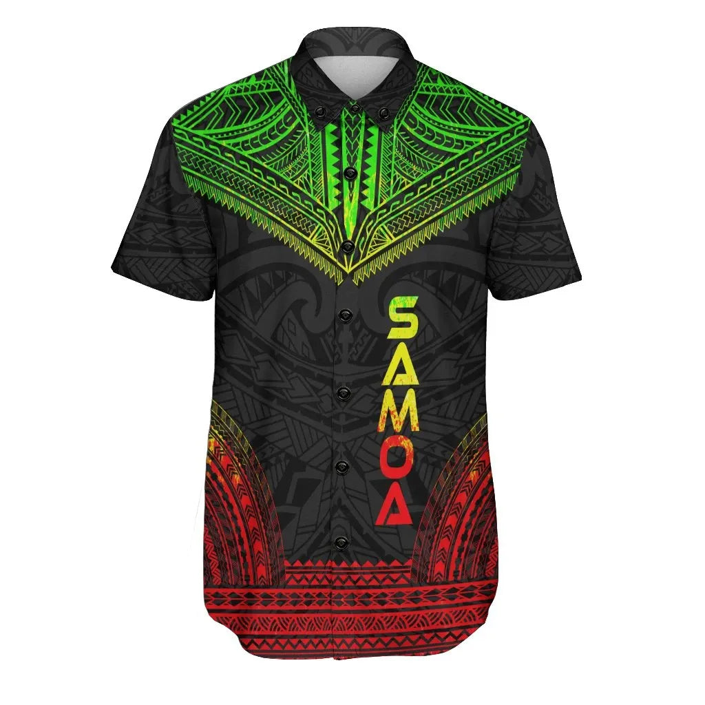 Samoa Polynesian Chief Short Sleeve Shirt - Reggae Version