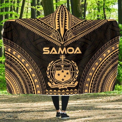 Samoa Polynesian Chief Hooded Blanket - Gold Version