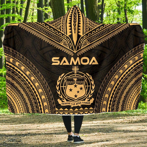 Samoa Polynesian Chief Hooded Blanket - Gold Version