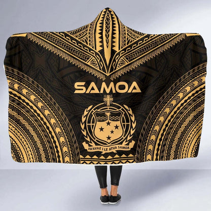 Samoa Polynesian Chief Hooded Blanket - Gold Version