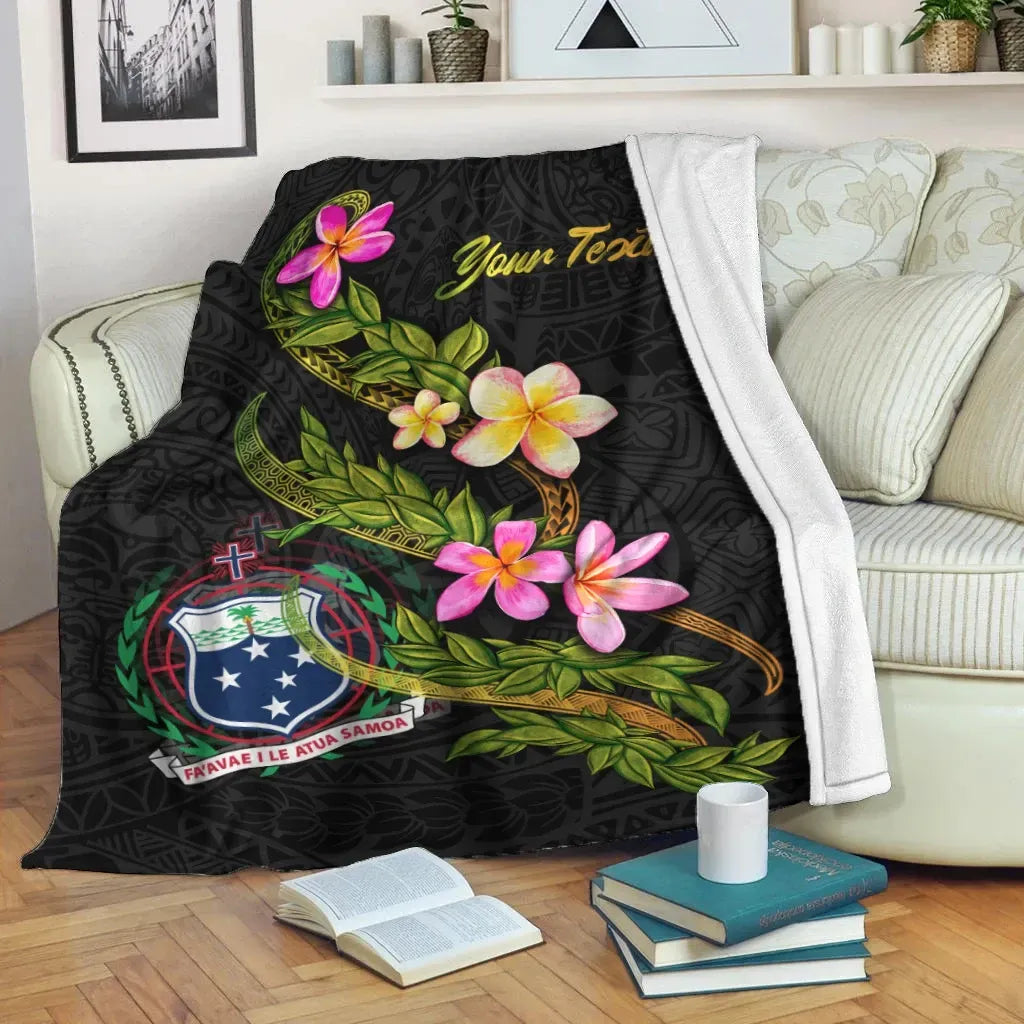 Samoa Polynesian Custom Personalised Blanket - Plumeria Tribal