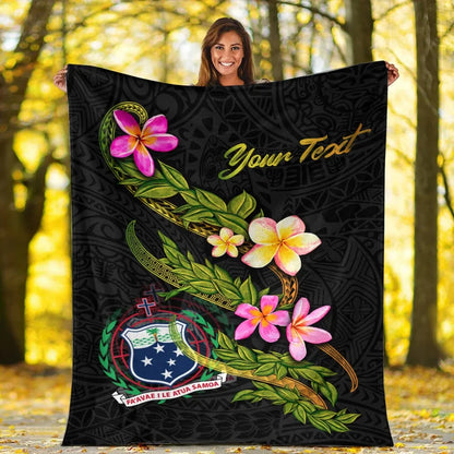 Samoa Polynesian Custom Personalised Blanket - Plumeria Tribal